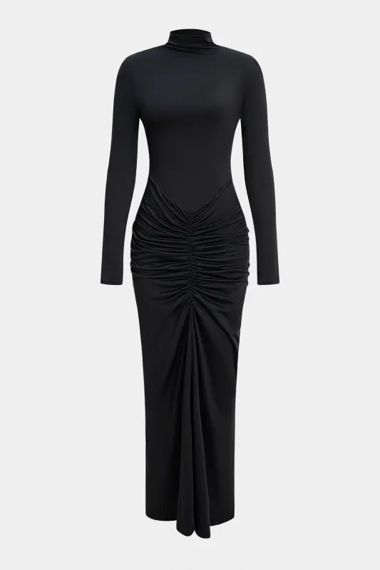 Ruched Long Sleeve Maxi Dress sold by Micas