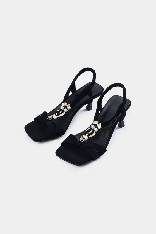 Rhinestone Faux Leather Open Toe Sandals sold by Micas