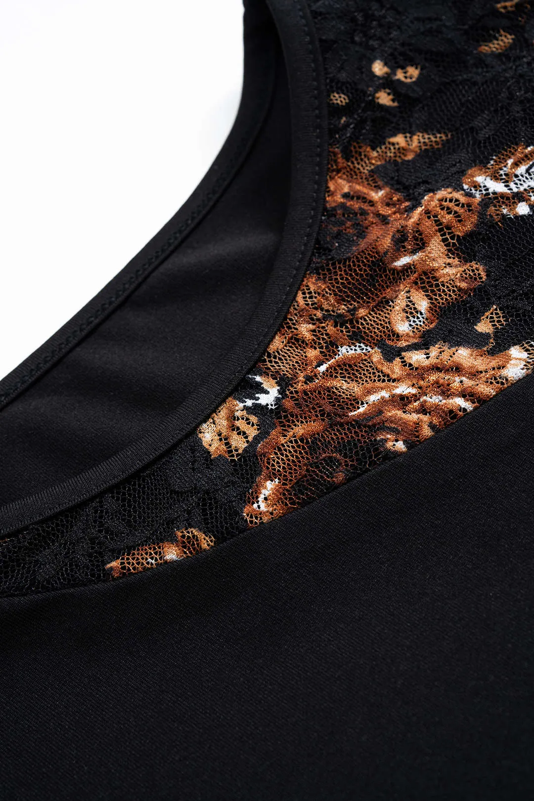 Floral Print Patchwork Round Neck Long Sleeve Bodysuit sold by Micas product image thumbnail 3