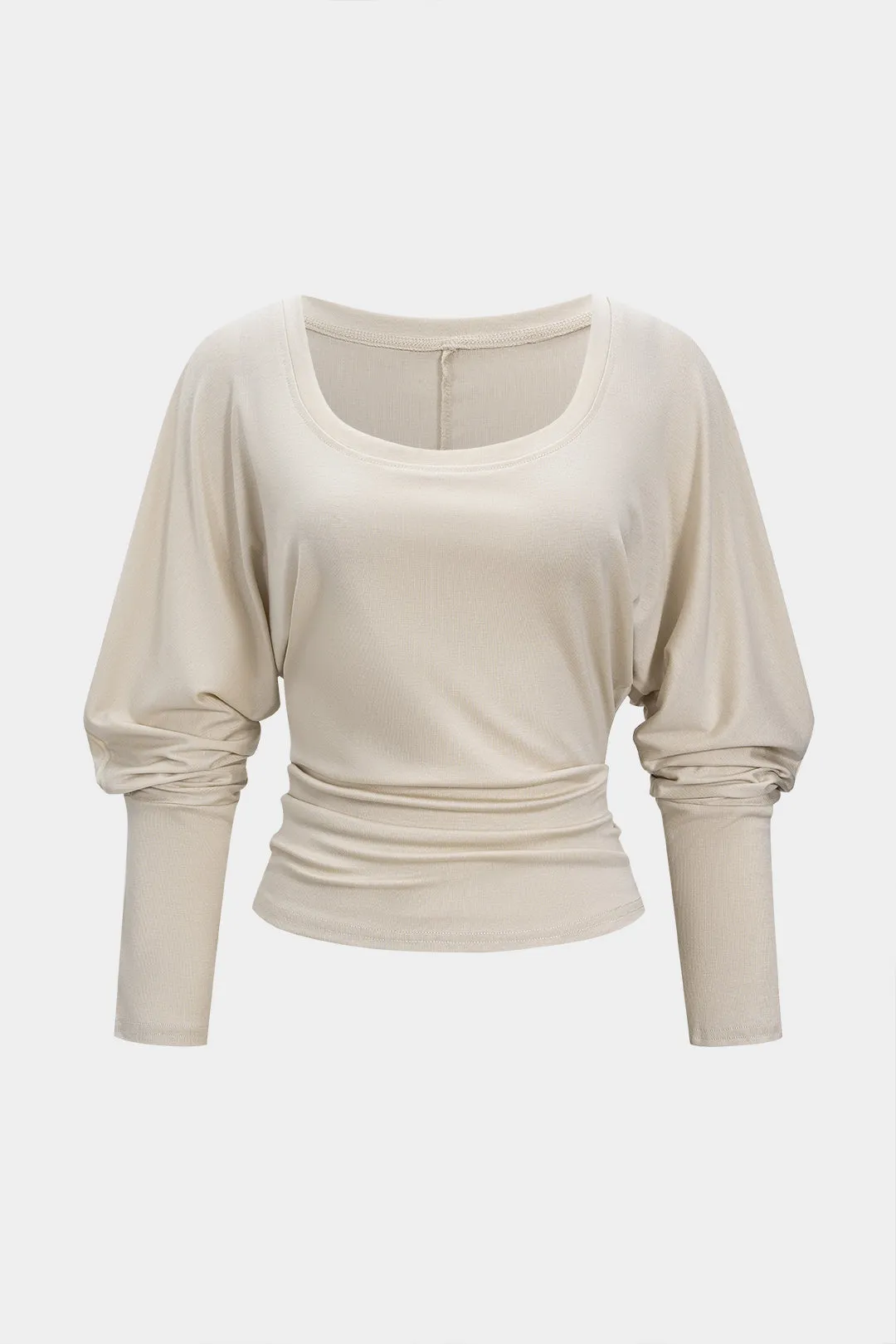 Solid Ruched Long-Sleeve Top sold by Micas