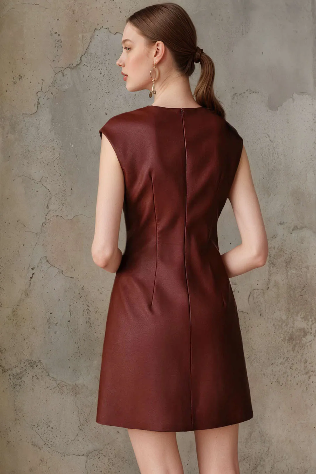 Faux Leather Metallic Tank Sleeveless Mini Dress sold by Micas product image thumbnail 2