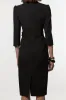 V-Neck Belted Long Sleeve Midi Dress sold by Micas