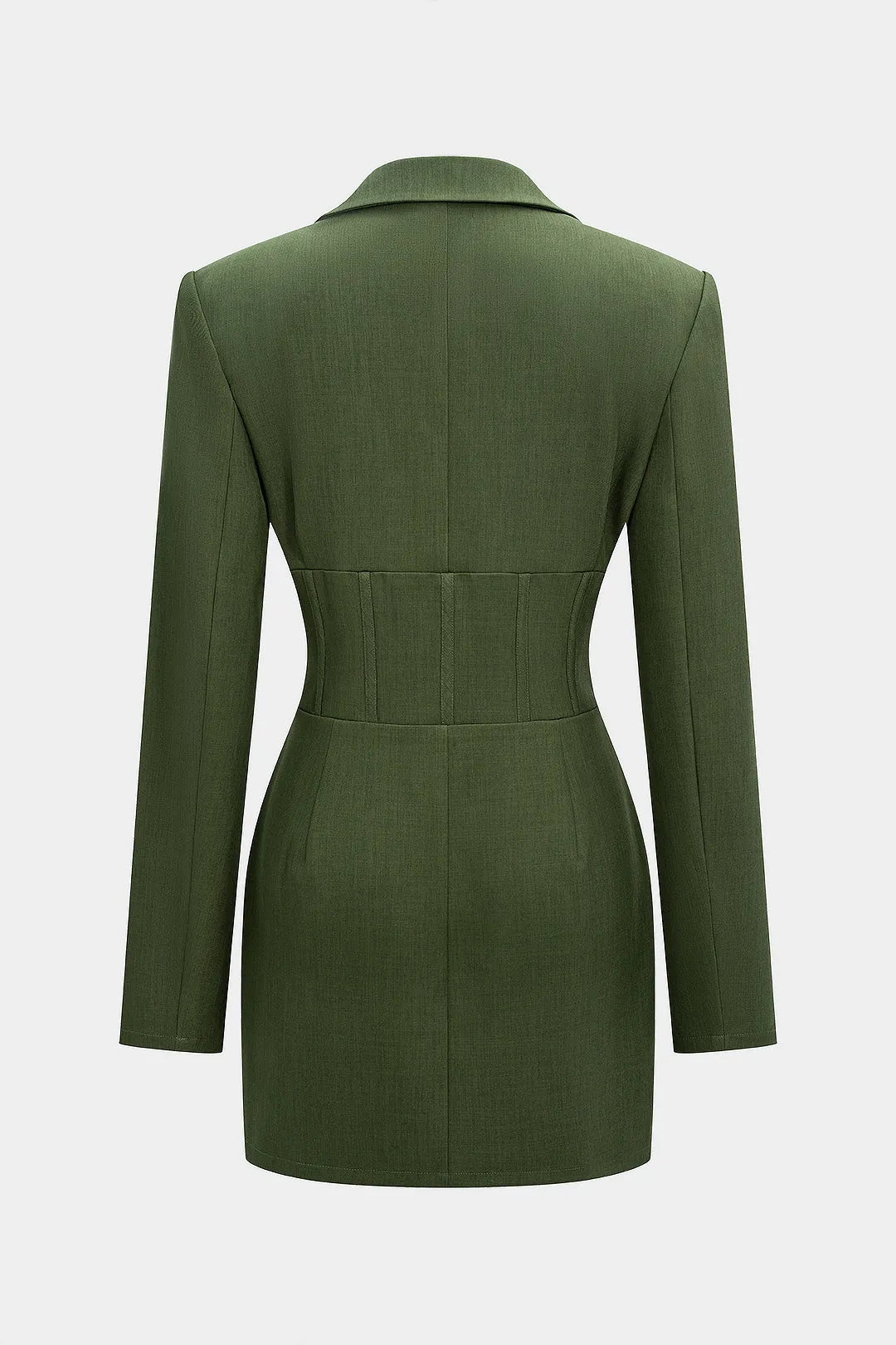 Shoulder Pads Notched Lapel Long Sleeve Mini Dress sold by Micas product image thumbnail 2