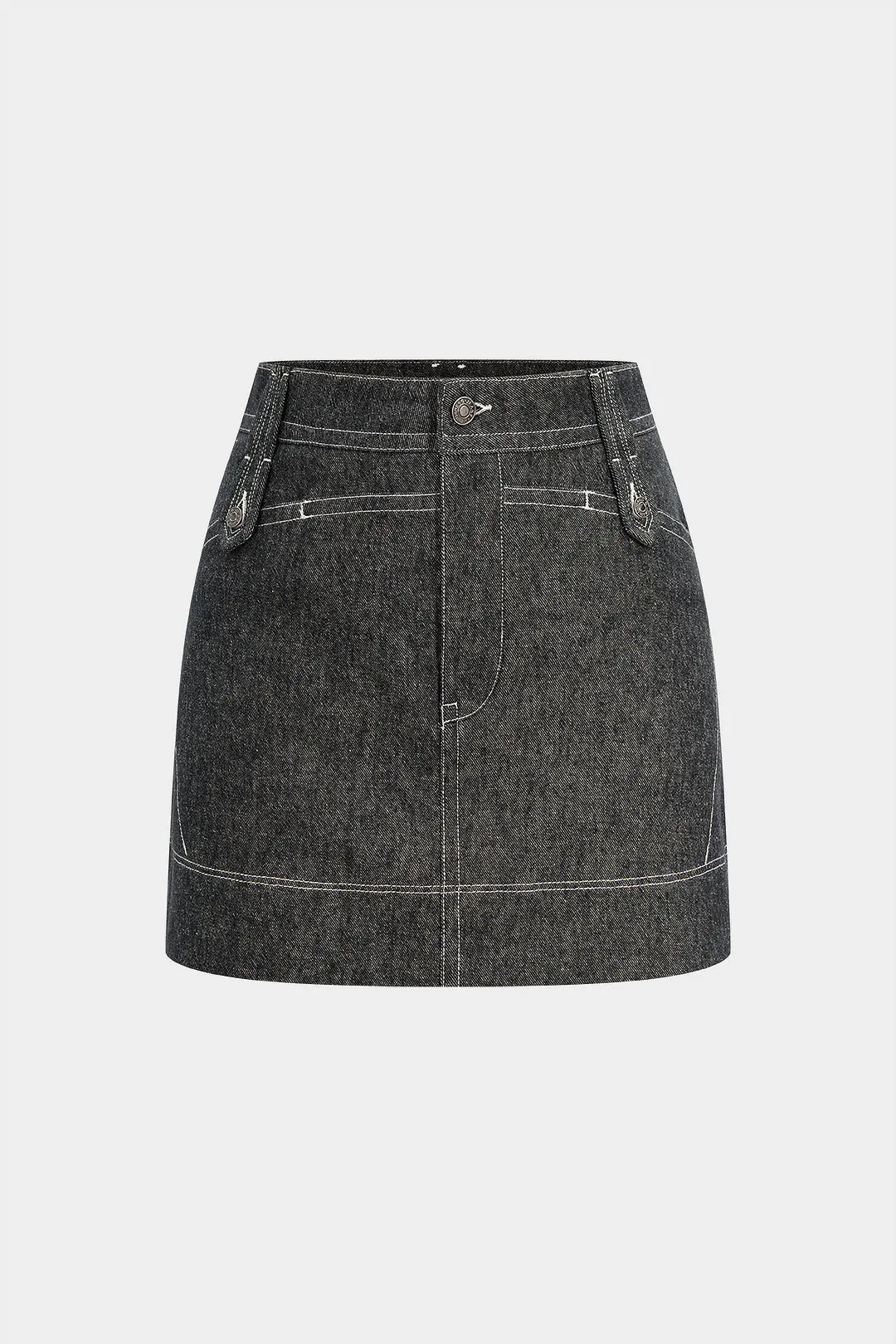 Denim Button Mini Skirt sold by Micas product image thumbnail 5
