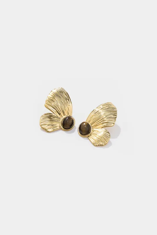 Metallic Butterfly Shape Earrings sold by Micas