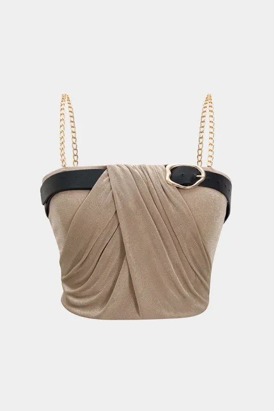 Plus Size Metallic Chain Patchwork Cami Top sold by Micas