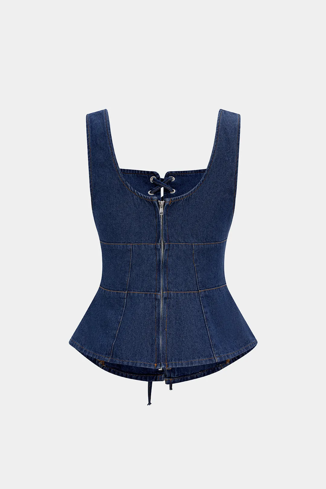Denim Tie-Up Crop Top sold by Micas product image thumbnail 2