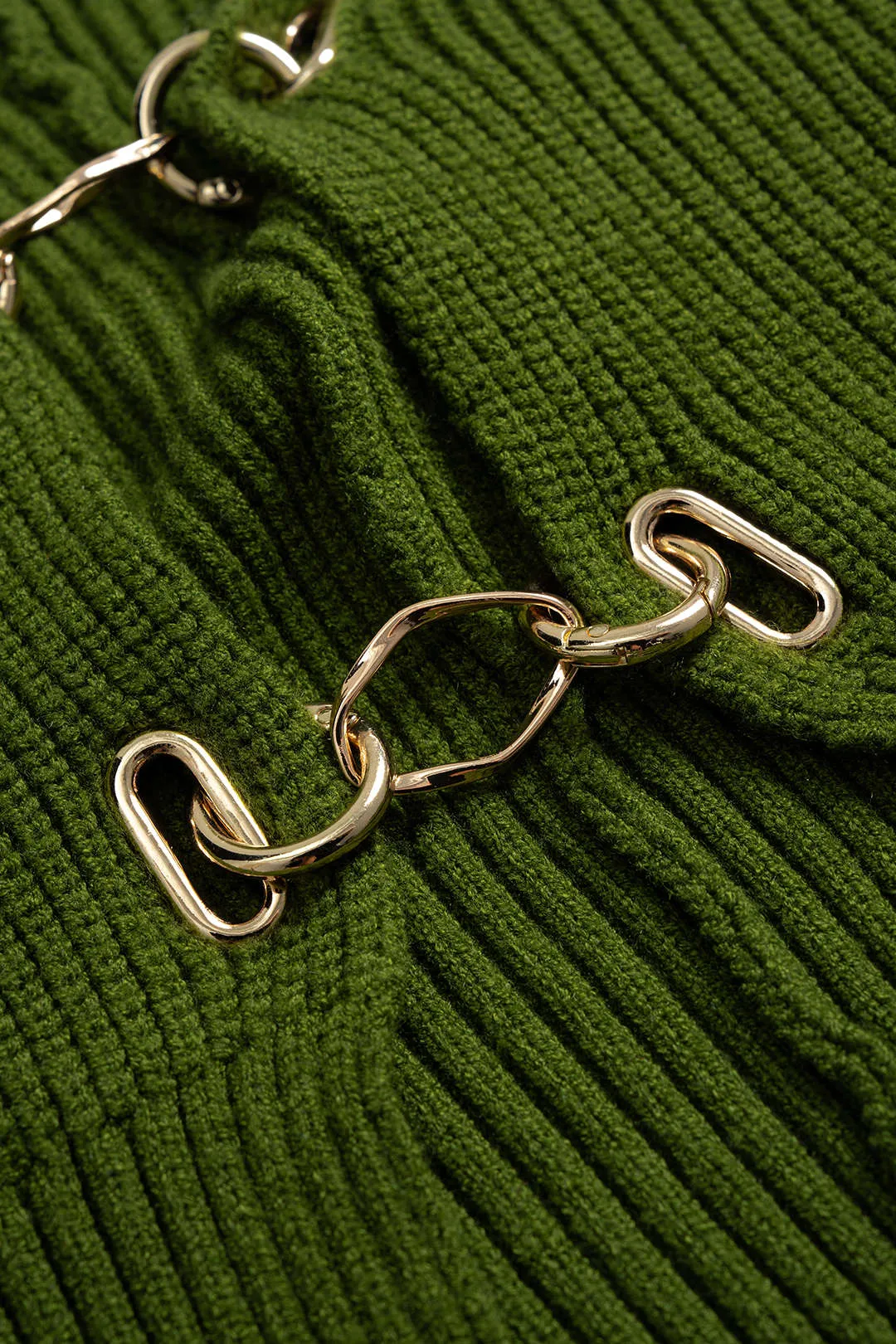 Knit Metallic Buckle Cardigan sold by Micas product image thumbnail 3