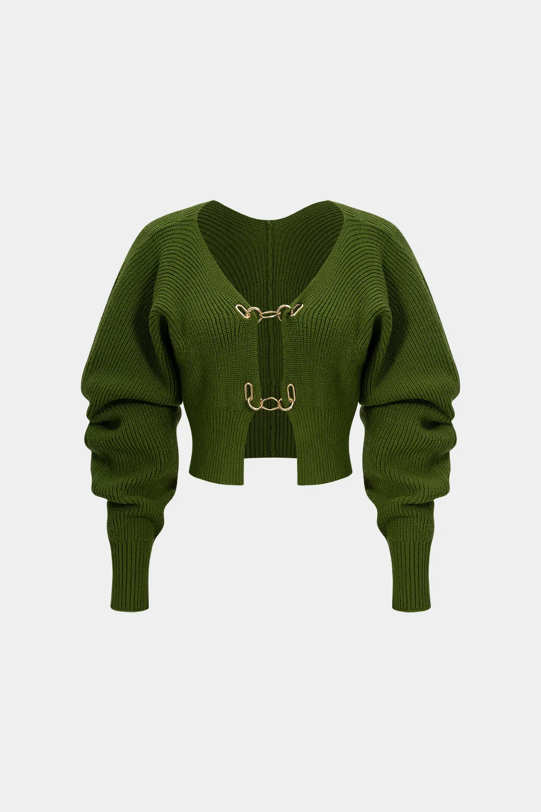 Knit Metallic Buckle Cardigan sold by Micas