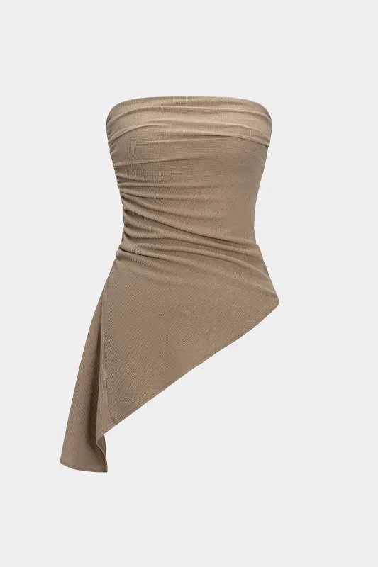 Ruched Wrap Strapless Tube Top sold by Micas