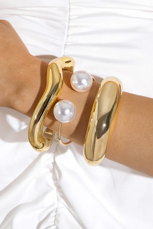 Beads Multi-Layer Geometric Open Bracelet sold by Micas