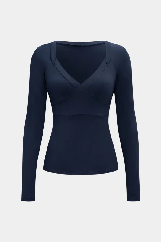 Strappy V-Neck Long-Sleeve Top sold by Micas