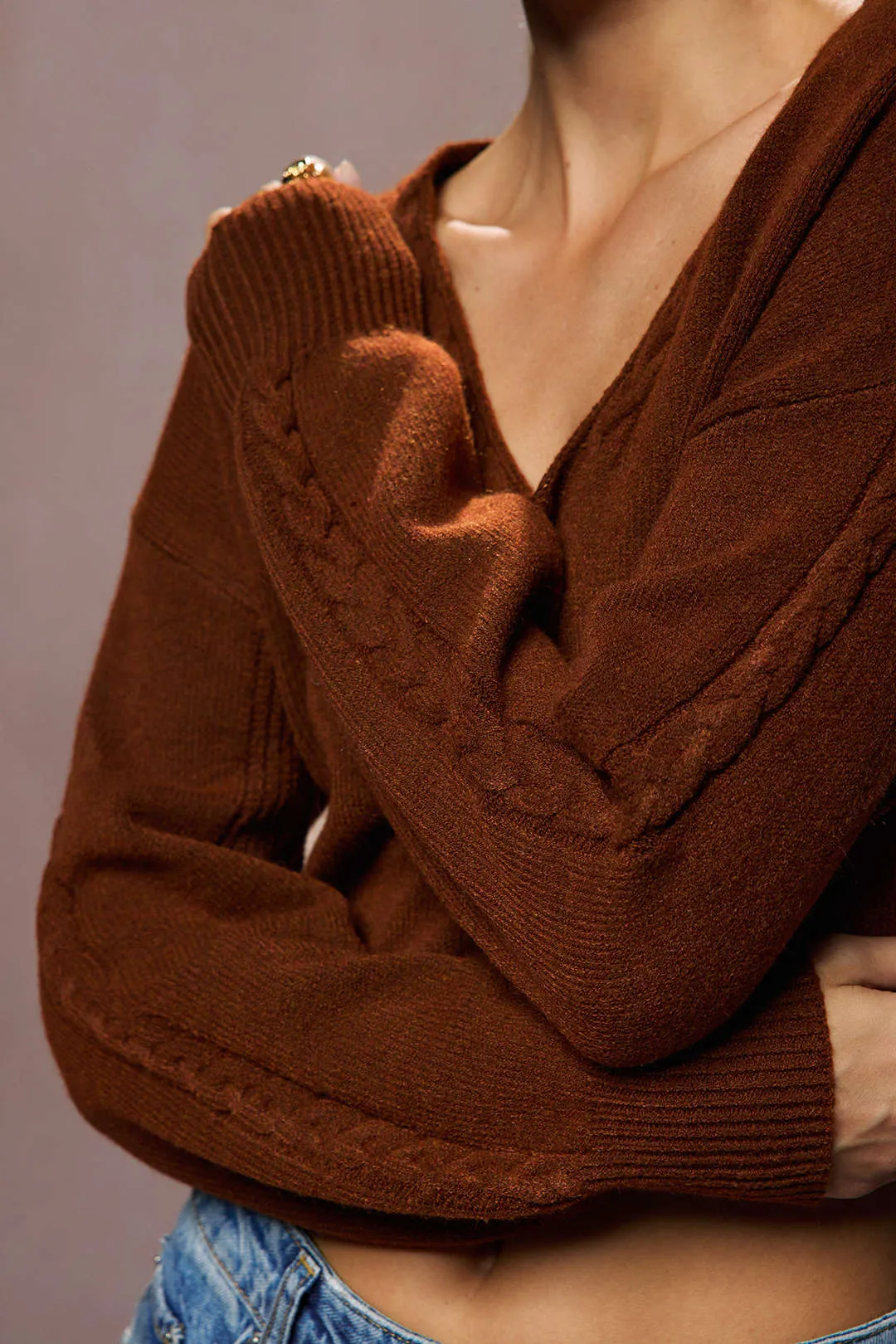 Knit Tie Back Long-Sleeve Top sold by Micas product image thumbnail 4