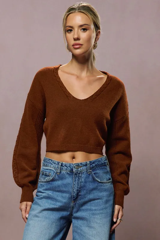 Knit Tie Back Long-Sleeve Top sold by Micas