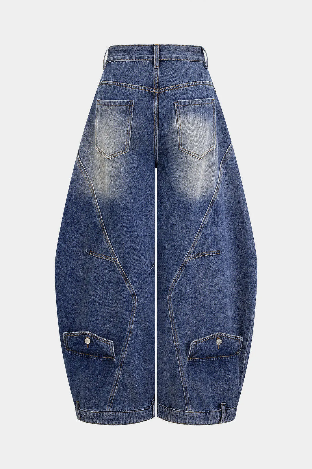 Denim Washed High Waist Barrel Jeans sold by Micas product image thumbnail 2