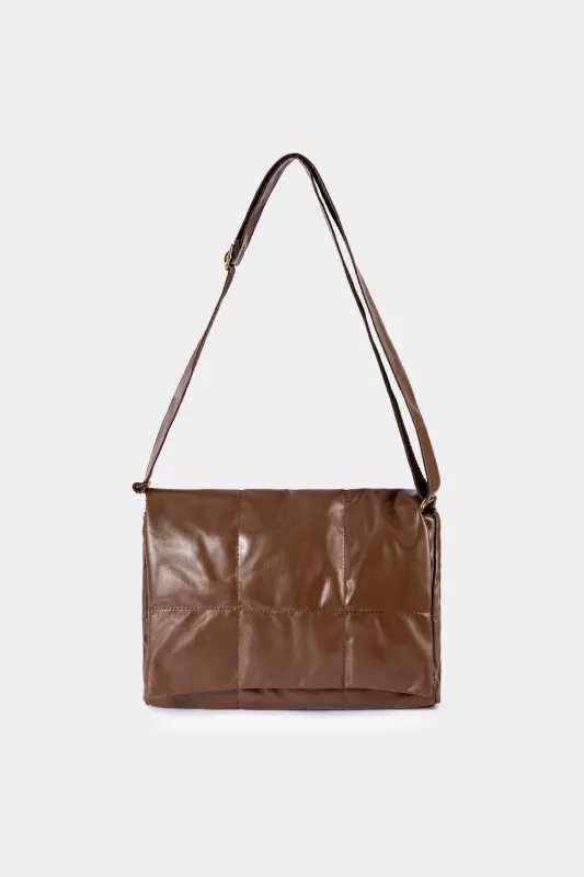 Faux Leather Plaid Cross-Body Bag sold by Micas