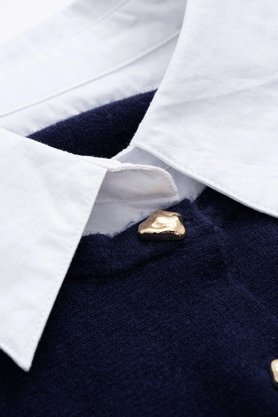 Knit Metallic Detail Patchwork Long-Sleeve Long-Sleeve Top sold by Micas product image thumbnail 4