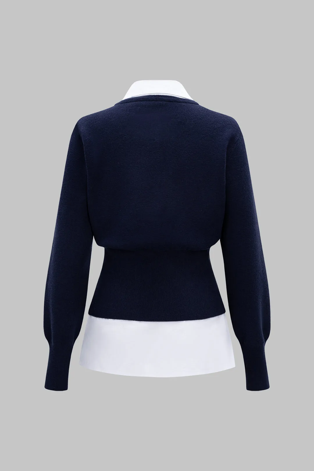 Knit Metallic Detail Patchwork Long-Sleeve Long-Sleeve Top sold by Micas product image thumbnail 2