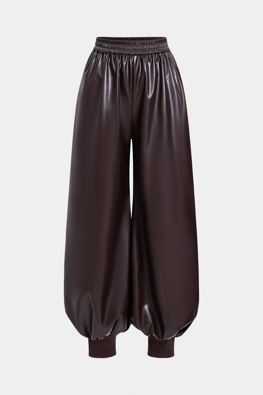 Faux Leather Patchwork Lantern Trousers sold by Micas