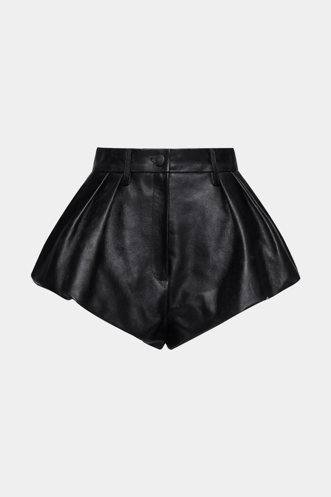 Faux Leather Pleated Shorts sold by Micas