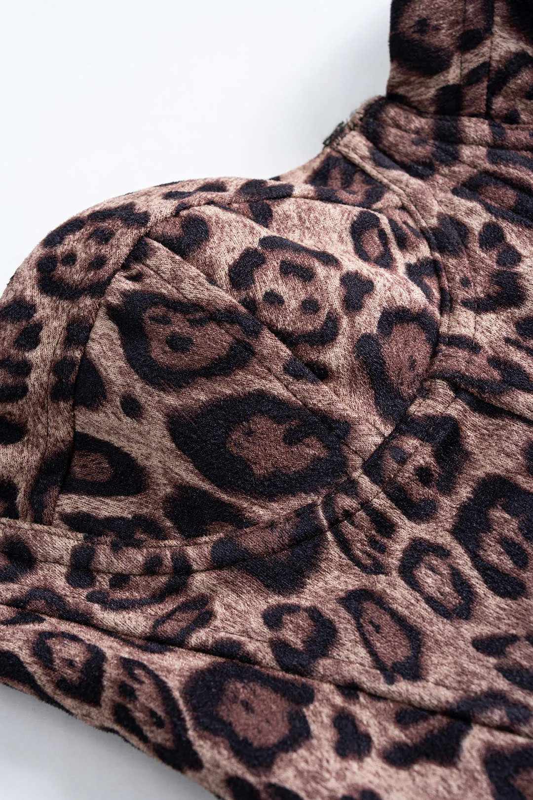 Leopard Print Suede Tie-Back Underwire Strapless Tube Top sold by Micas product image thumbnail 4