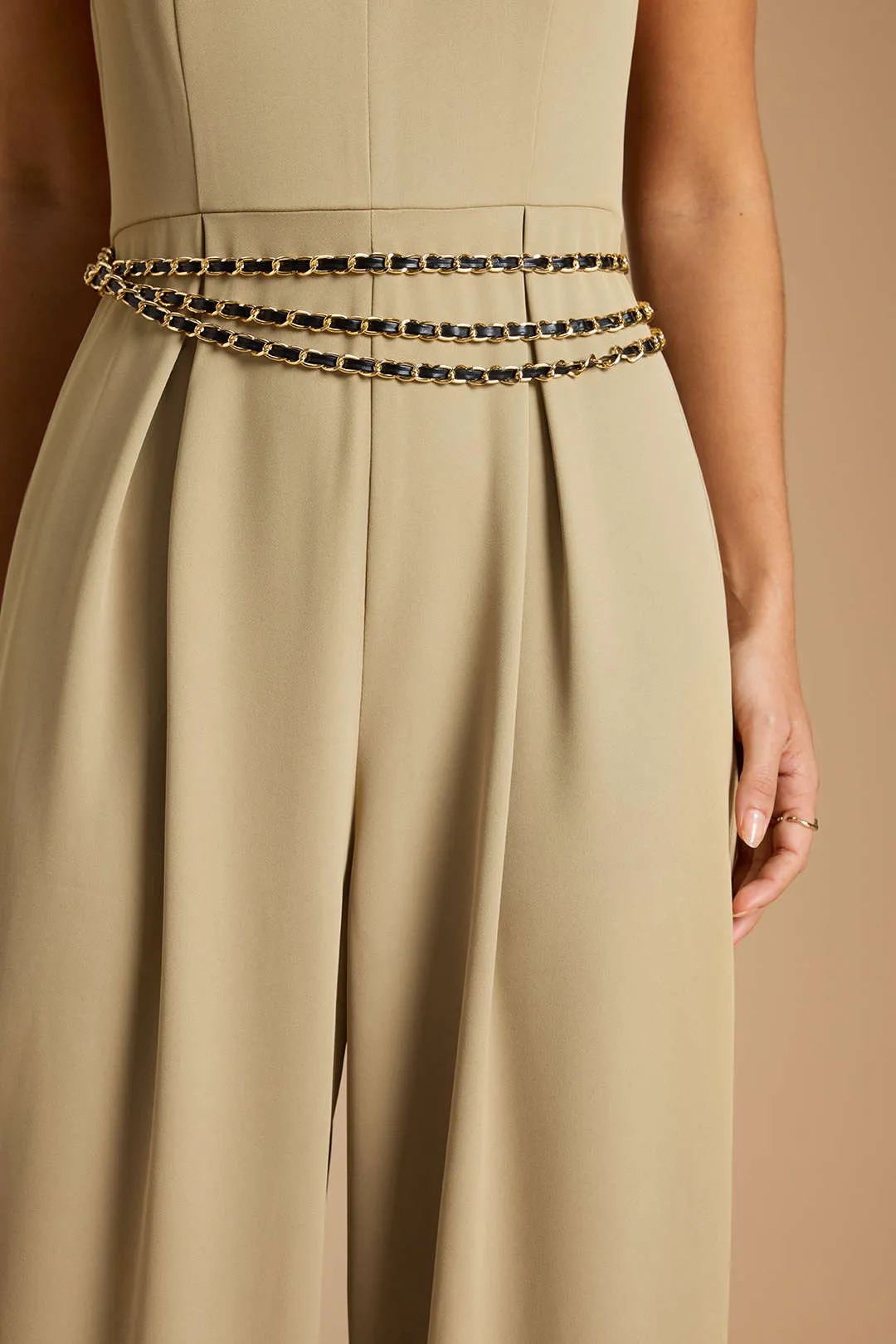 Halter Neck Zipper Tie-Up Chain Backless Sleeveless Jumpsuit sold by Micas product image thumbnail 5