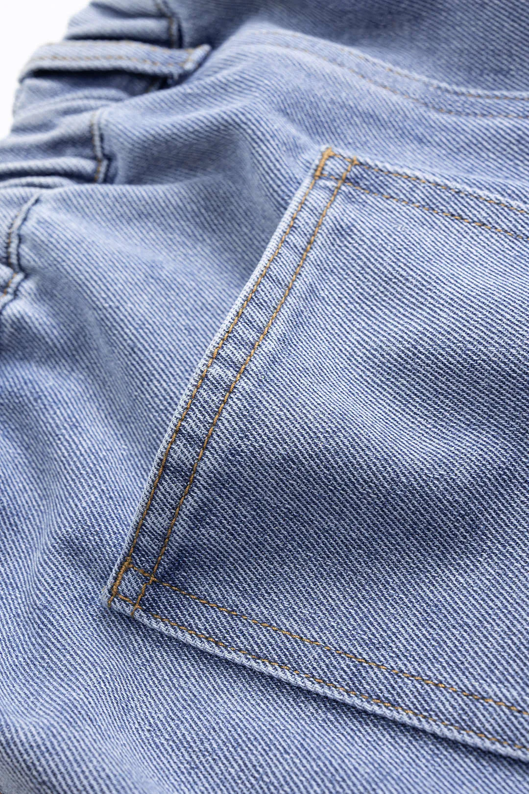 Denim Pocket Pleated Frayed Skirt sold by Micas product image thumbnail 4