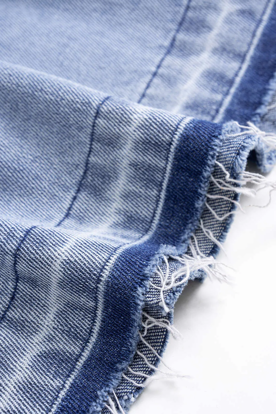 Denim Pocket Pleated Frayed Skirt sold by Micas product image thumbnail 5