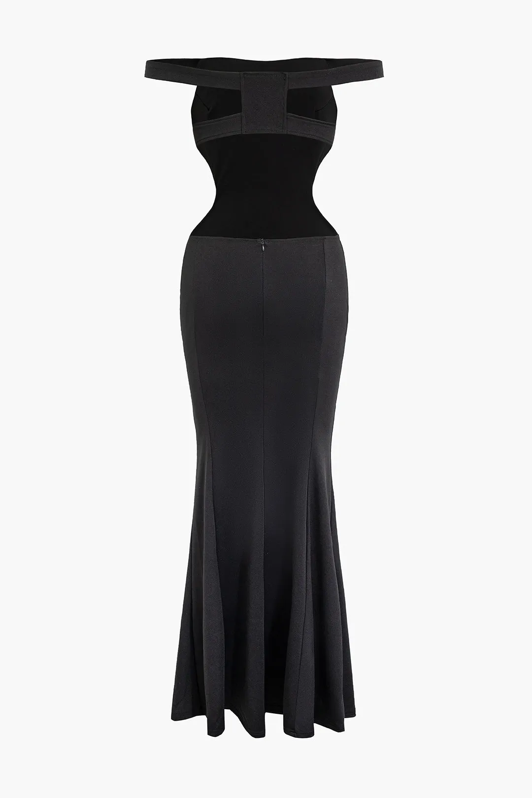 Off Shoulder Zipper Backless Sleeveless Maxi Dress sold by Micas product image thumbnail 2