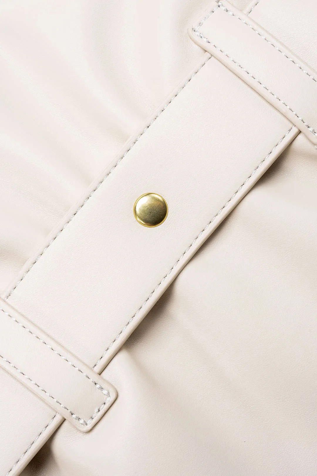 Leather Ruched Belt Buckle Tote Bag sold by Micas product image thumbnail 5