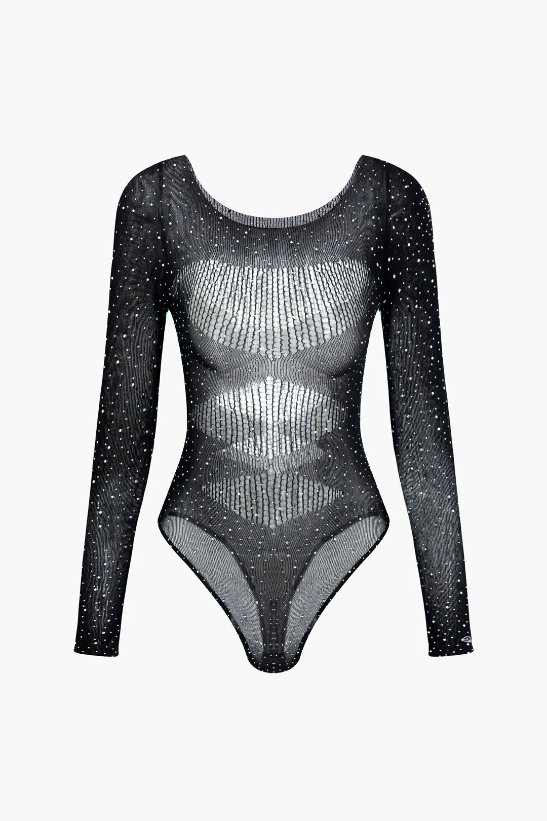 Mesh Sheer Cut Out Long Sleeve Bodysuit sold by Micas