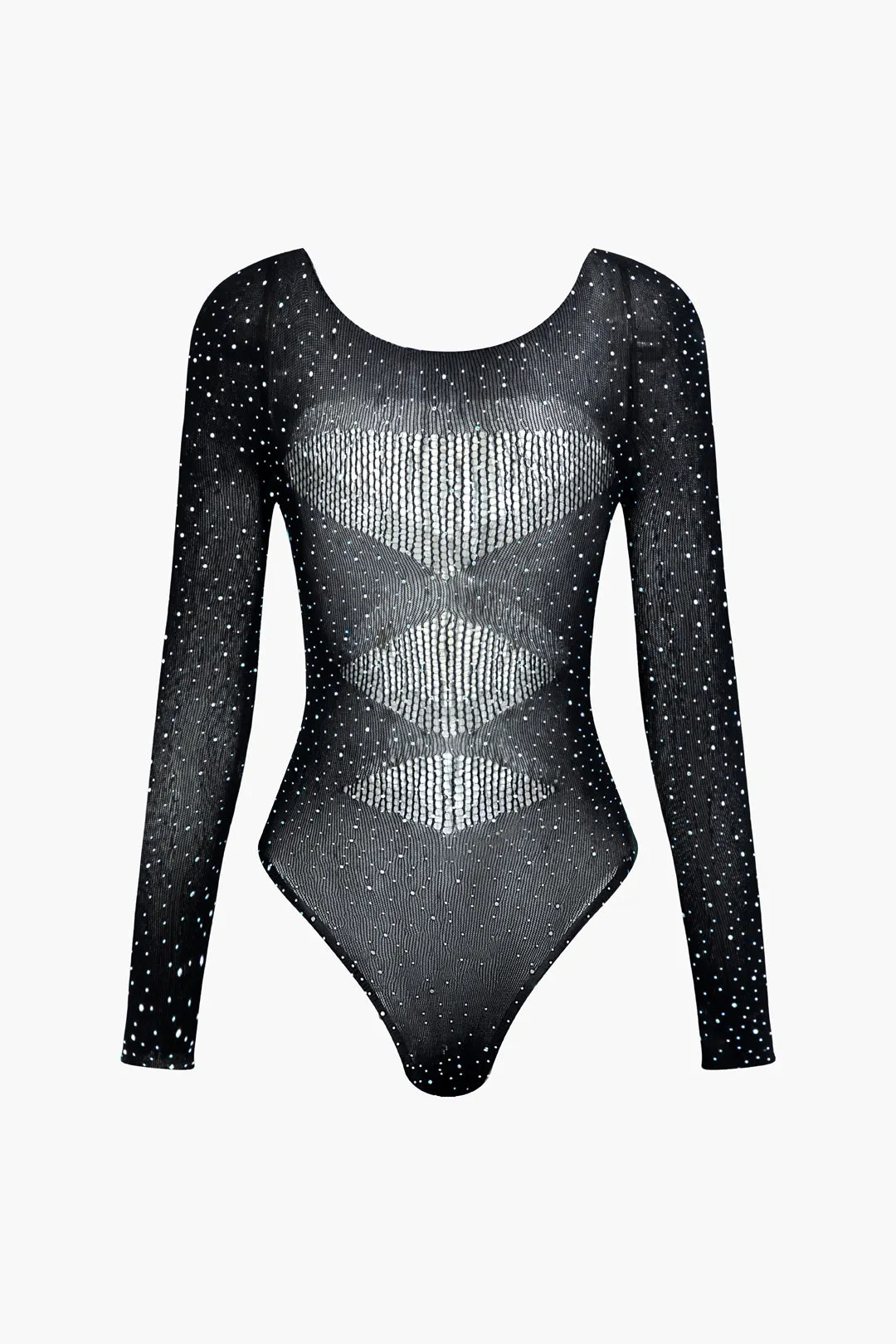 Mesh Sheer Cut Out Long Sleeve Bodysuit sold by Micas product image thumbnail 2