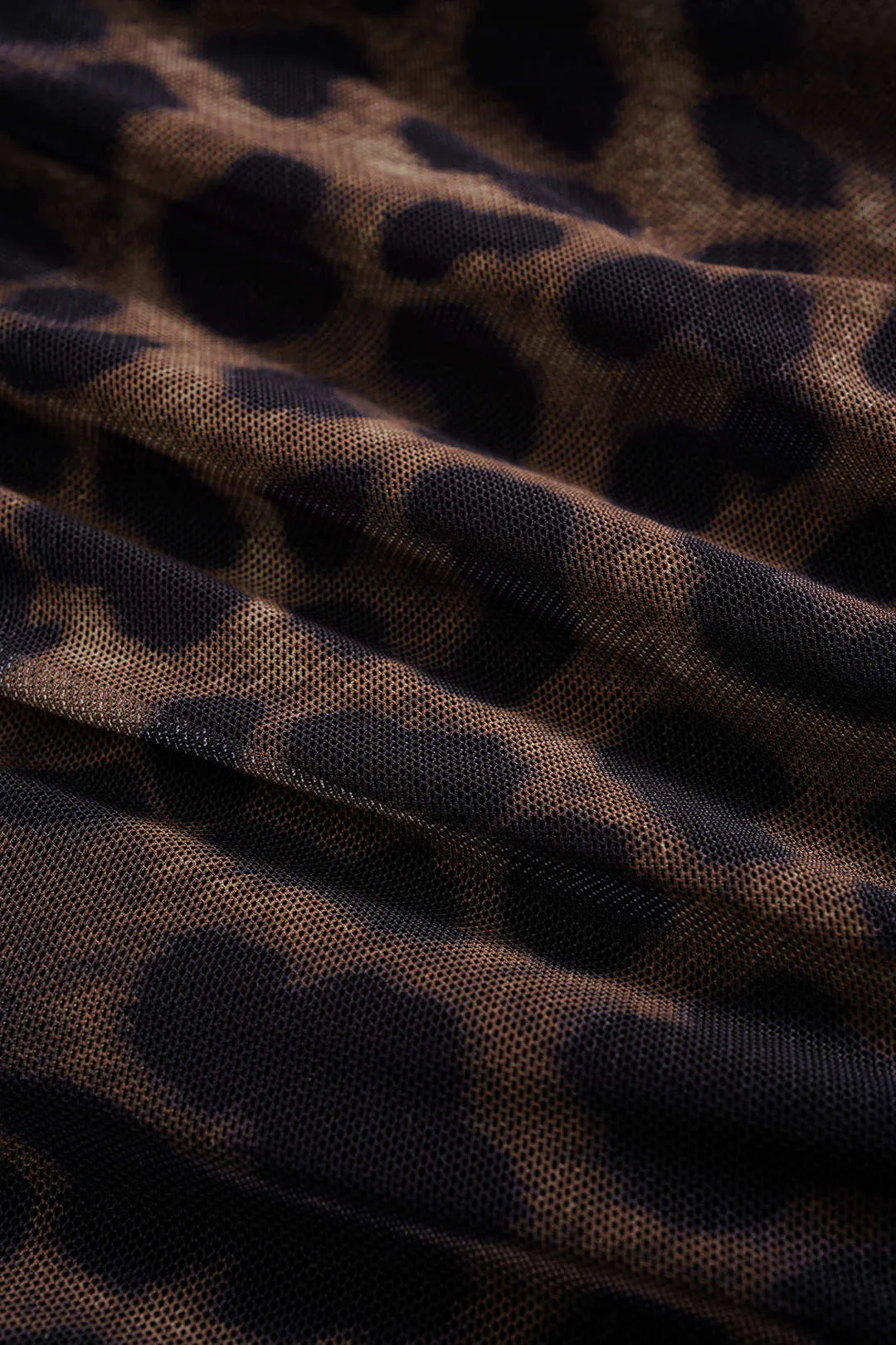 Leopard Print Mesh Metallic Ruched Slip Sleeveless Mini Dress sold by Micas product image thumbnail 5