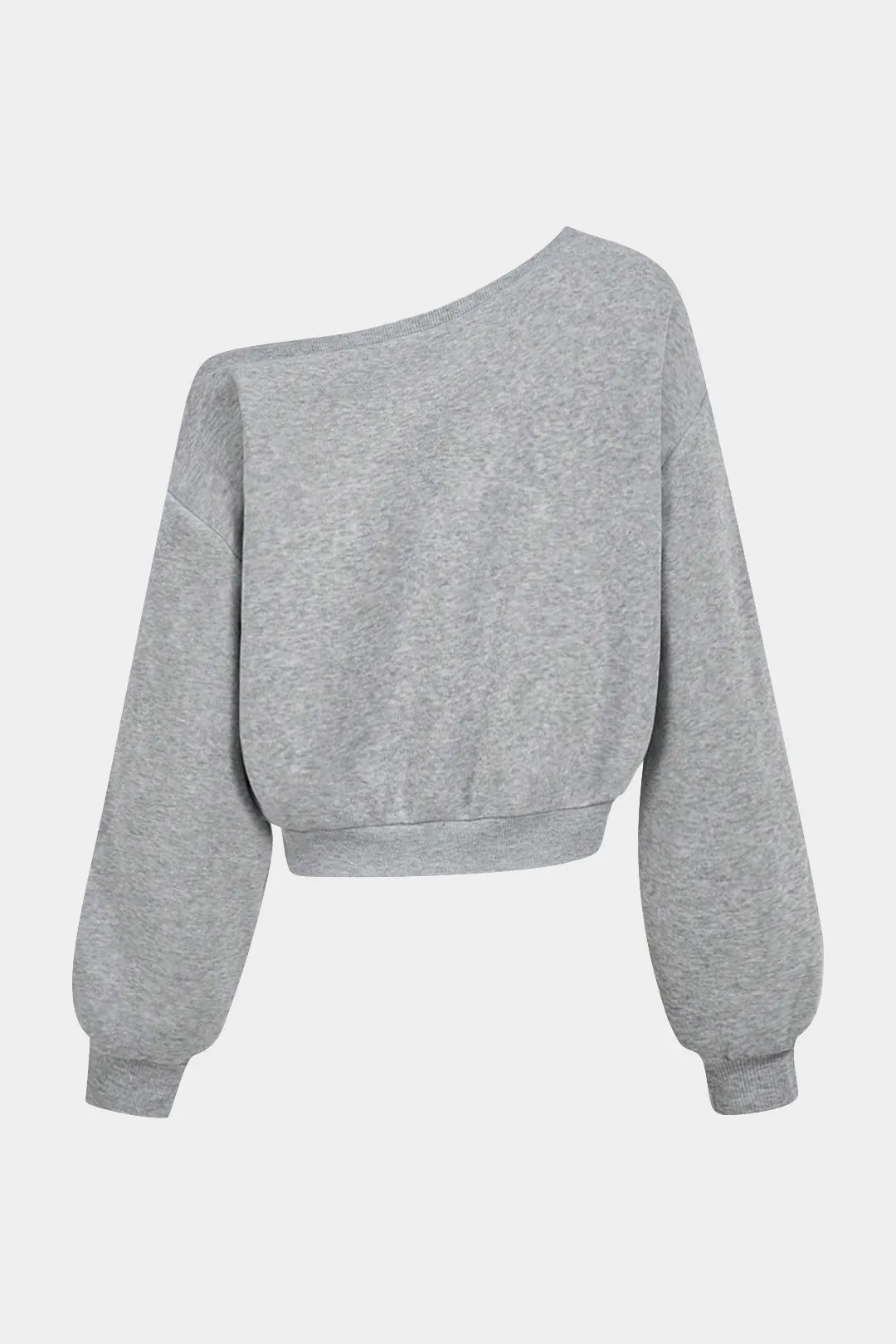 Letter Print One Shoulder Long Sleeve Sweatshirt sold by Micas product image thumbnail 2