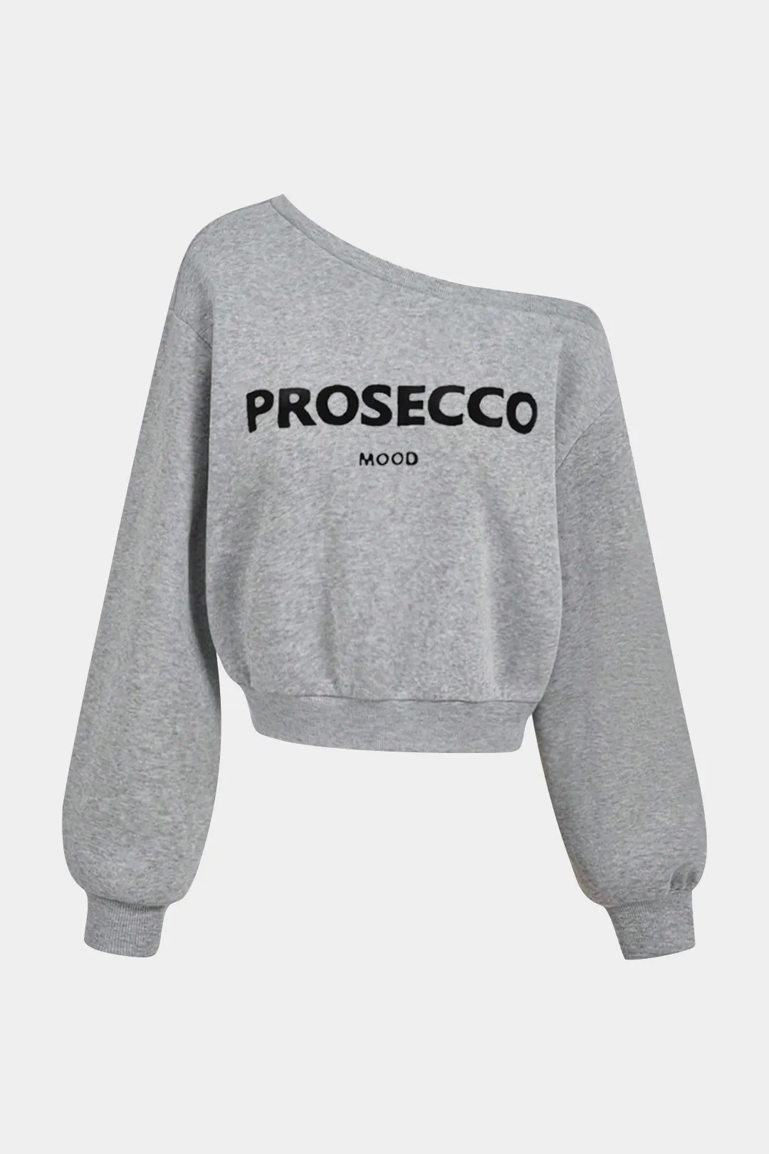 Letter Print One Shoulder Long Sleeve Sweatshirt sold by Micas