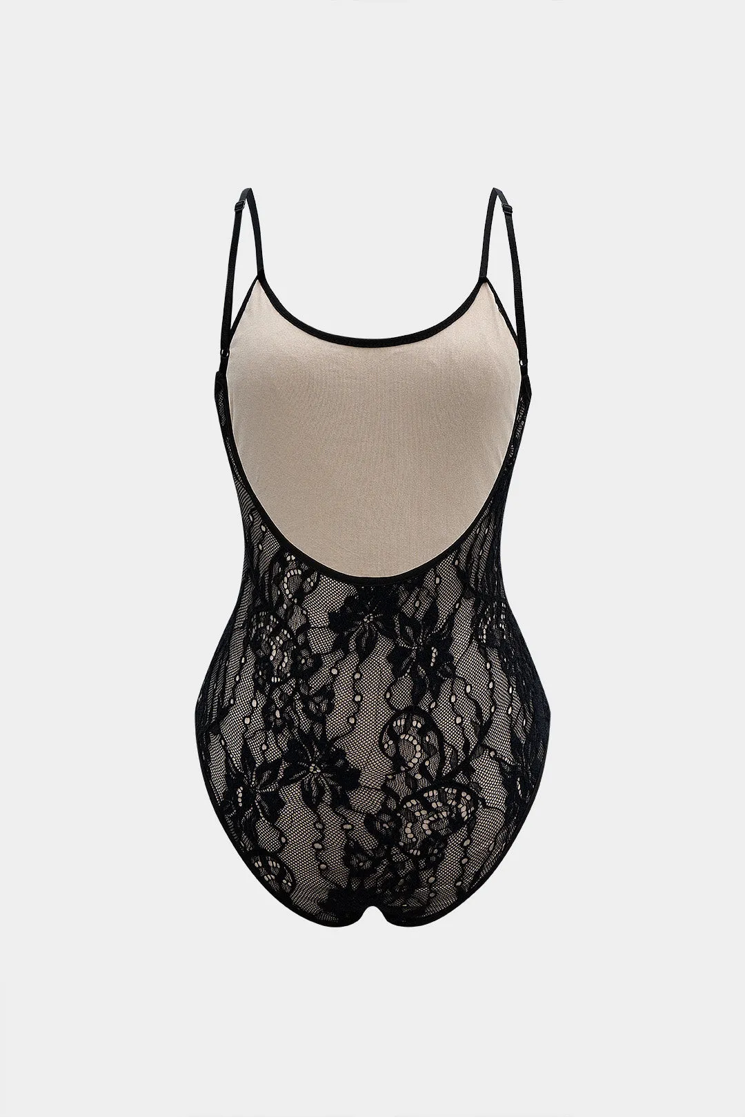 Lace Patchwork Backless Slip Sleeveless Bodysuit sold by Micas product image thumbnail 2