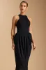 Ruched Zipper Tank Sleeveless Midi Dress sold by Micas