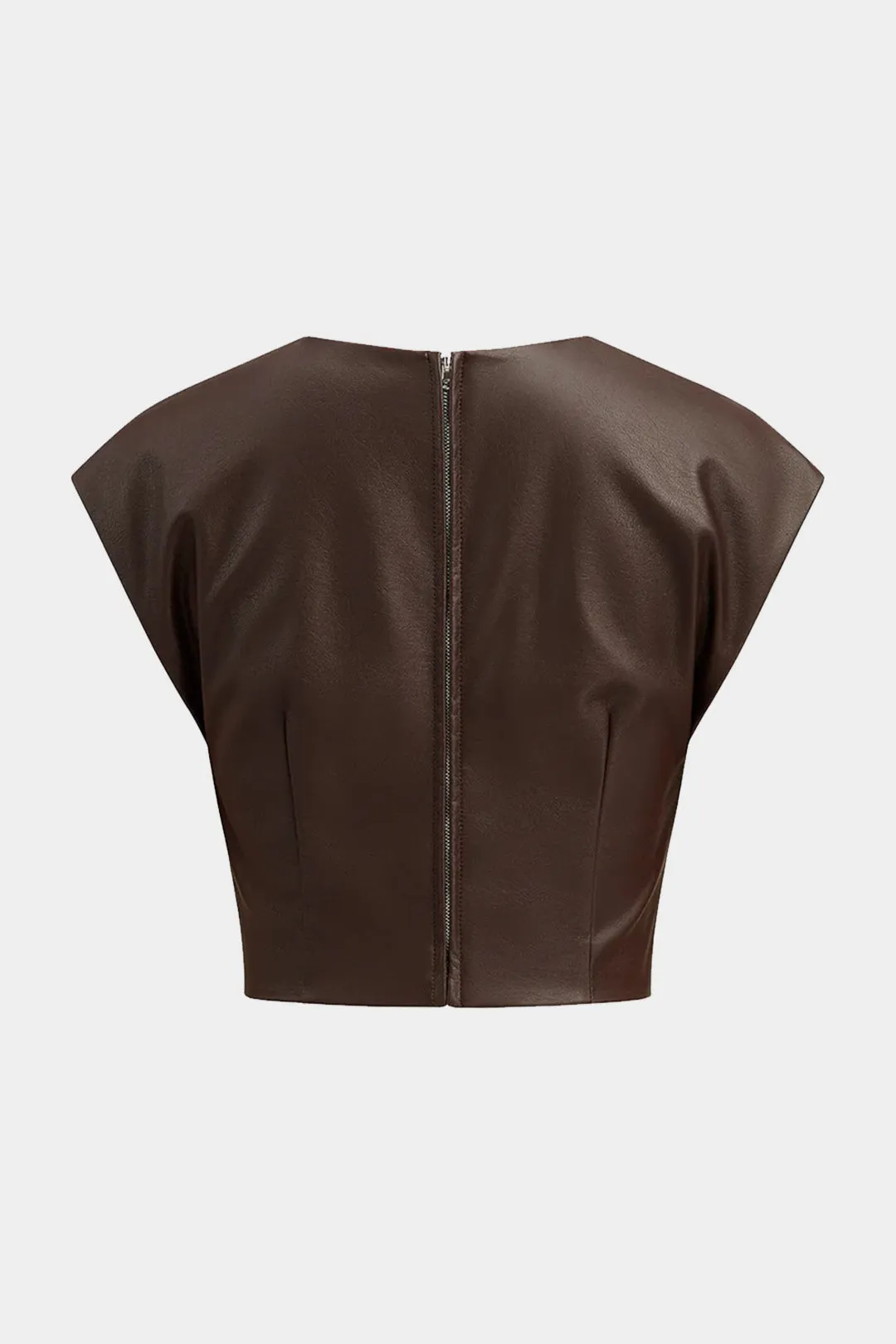 Faux Leather Zipper Twist Knot Tank Top sold by Micas product image thumbnail 2