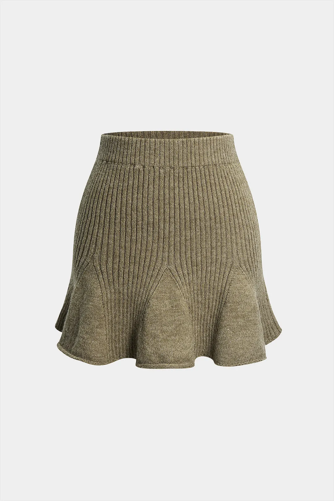 Knit Ruffle Hem Mini Skirt sold by Micas