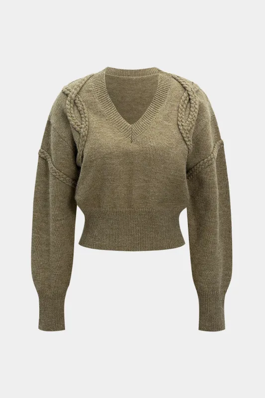 Knit 3D Braided Long-Sleeve Top sold by Micas