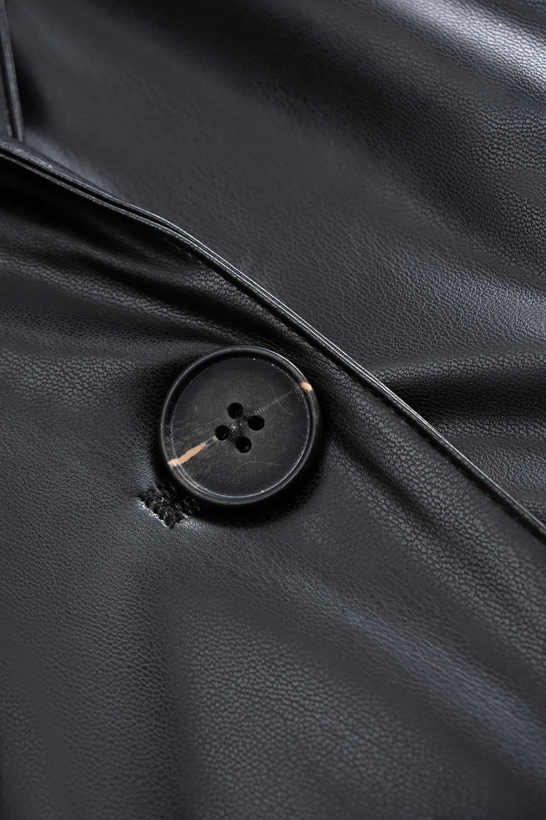 Faux Leather Button Belted Sleeveless Midi Dress sold by Micas product image thumbnail 3