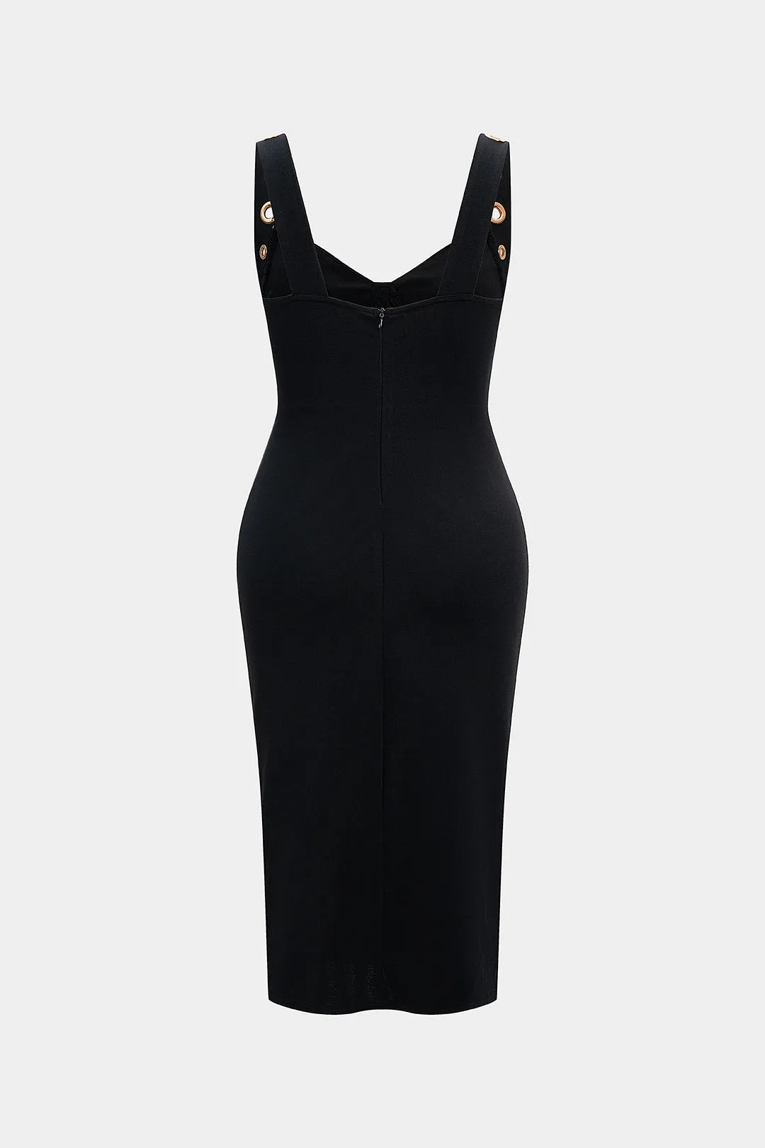 Plus Size Metallic Eyelet High Slit Sleeveless Maxi Dress sold by Micas product image thumbnail 2