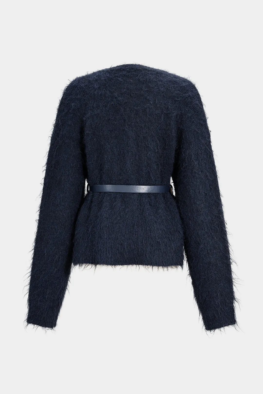Knit Button Round Neck Belted Cardigan sold by Micas product image thumbnail 2