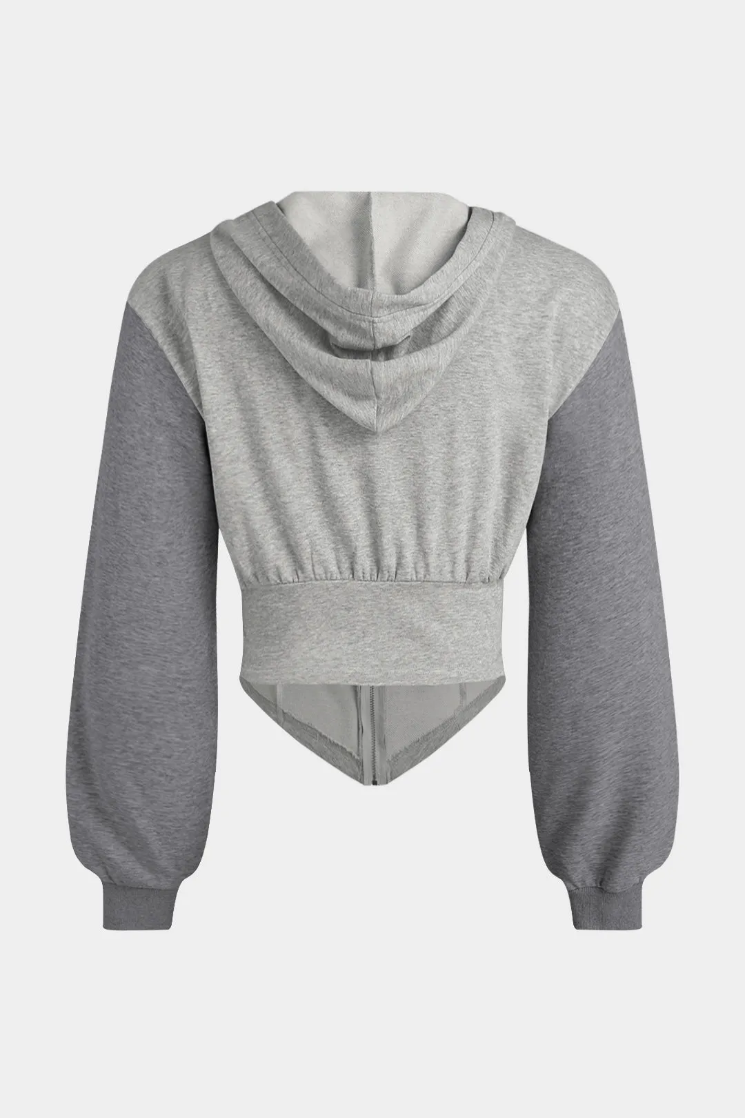 Contrast Ruched Waist-Cinching Hoodie sold by Micas product image thumbnail 2