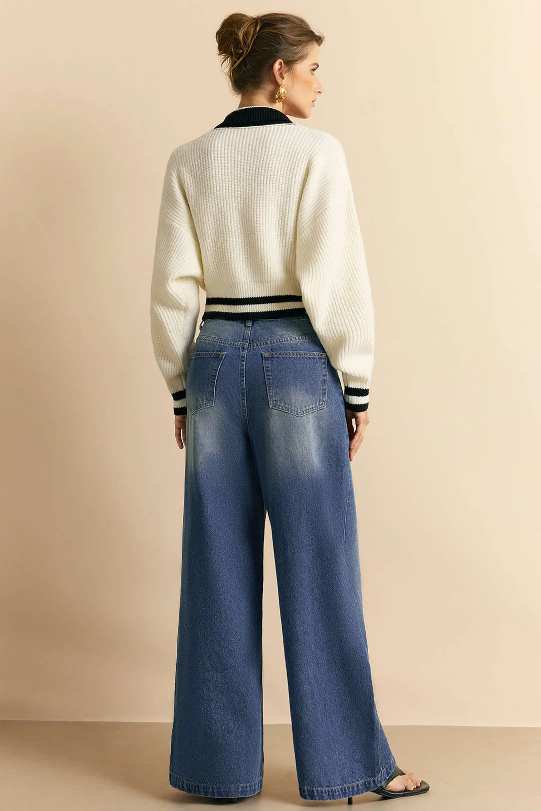 Knit Contrast Button Cardigan sold by Micas product image thumbnail 2