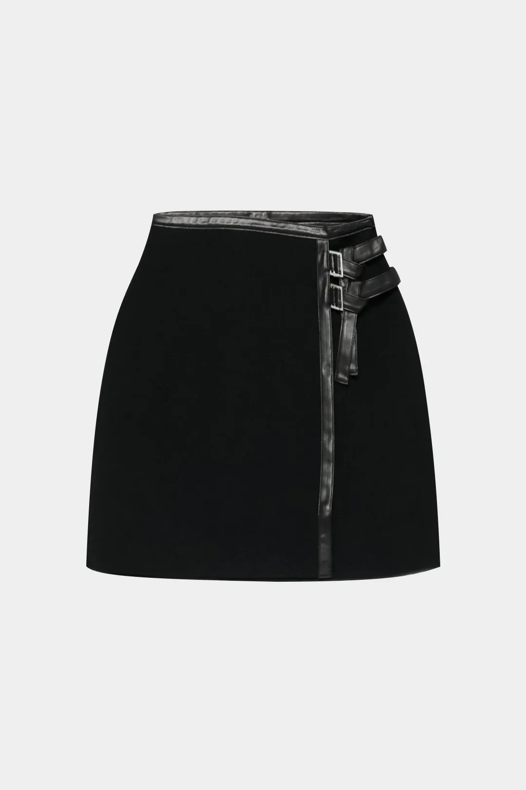 Faux Leather Patchwork Skirt sold by Micas