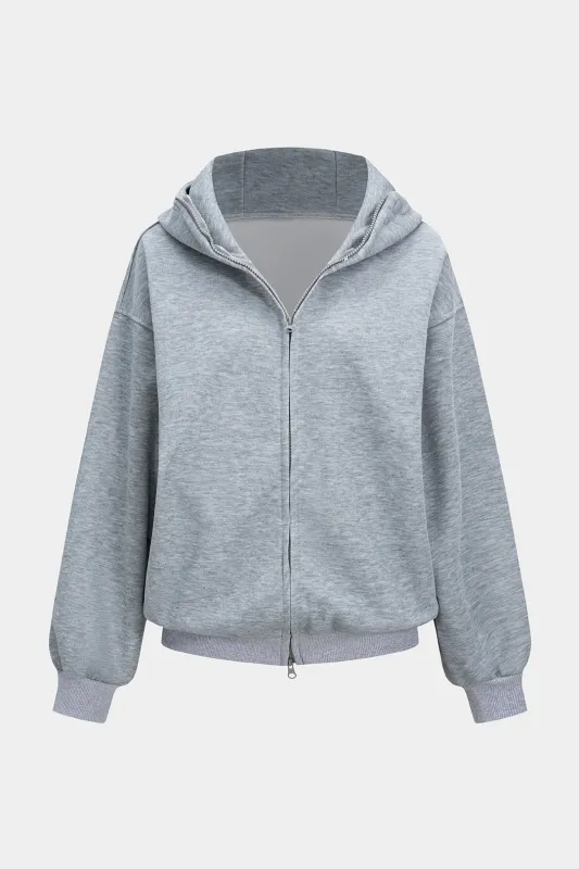 Zipper Long-Sleeve Hoodie sold by Micas