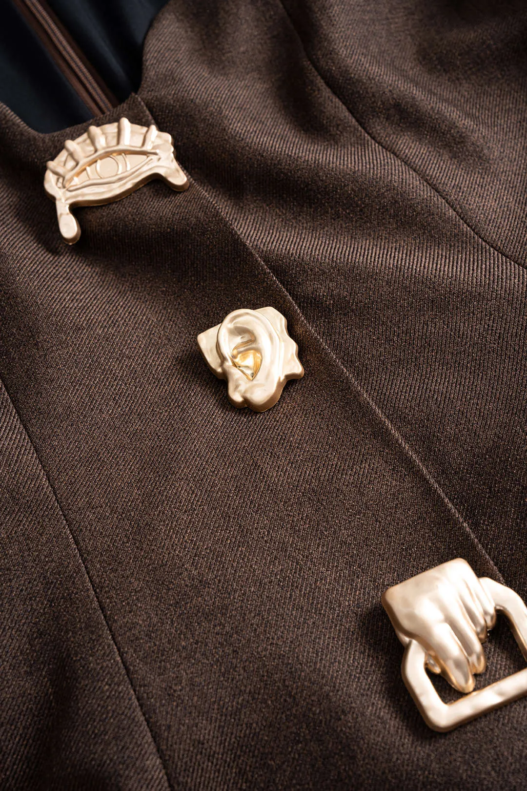 Metallic Decor Ruched Zipper Shoulder Pads Ruched Long Sleeve Mini Dress sold by Micas product image thumbnail 3