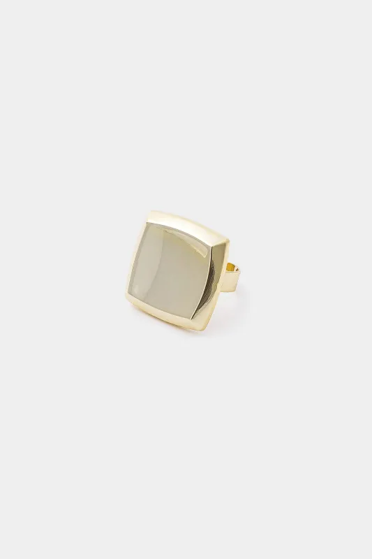 Square Metallic Ring sold by Micas