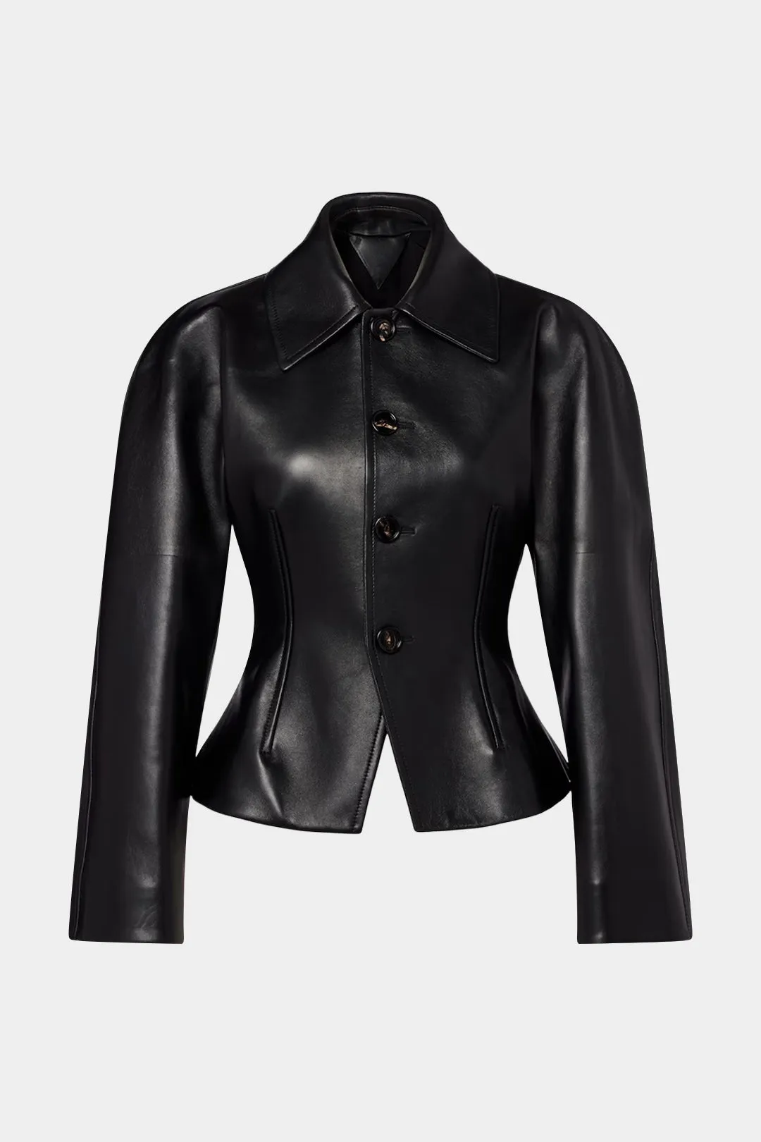 Faux Leather Button Jacket sold by Micas